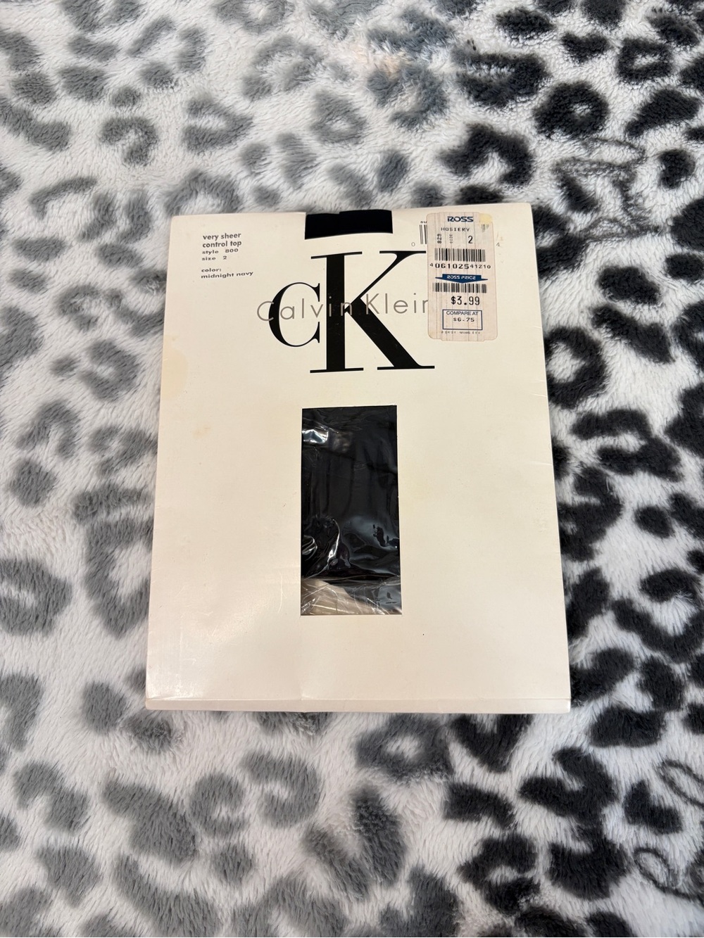 Vintage Calvin Klein Very Sheer Control Top Navy Pantyhose